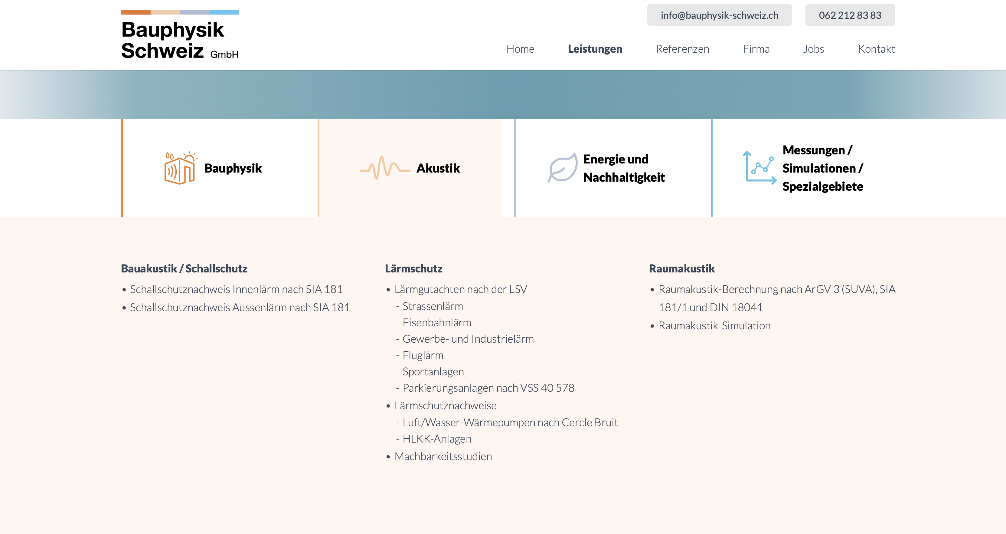 Wordpress-Website für Ingenieurbüro Bauphysik Schweiz GmbH in Olten