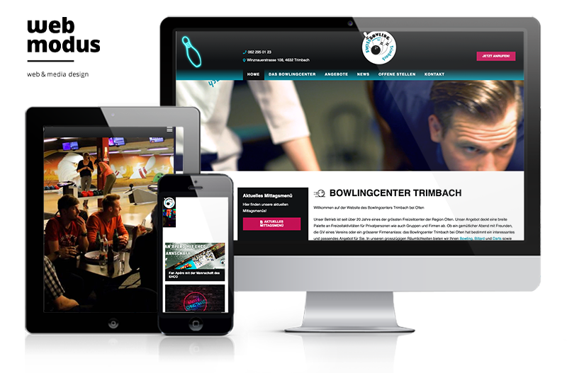 Webdesign Solothurn Referenz Bowlingcenter Trimbach