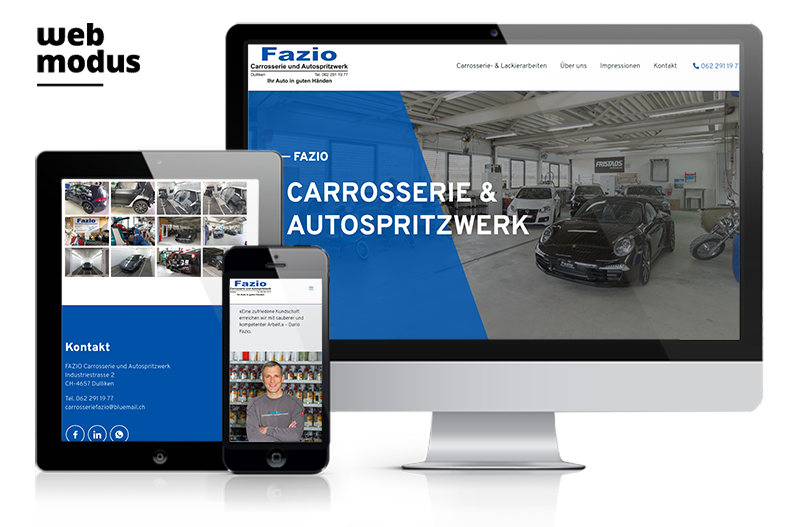 WordPress-Website Referenz Carrosserie Fazio Dulliken Solothurn