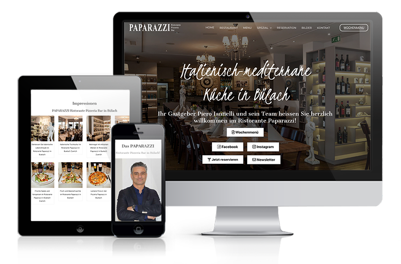 Website Referenz Restaurant Paparazzi Buelach Zuerich