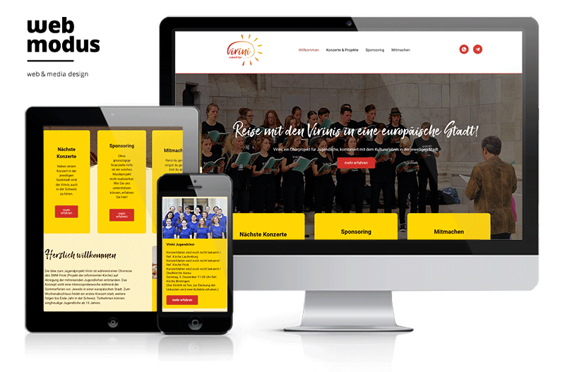 WordPress-Website Referenz Jugendchor Virini Frick Aargau