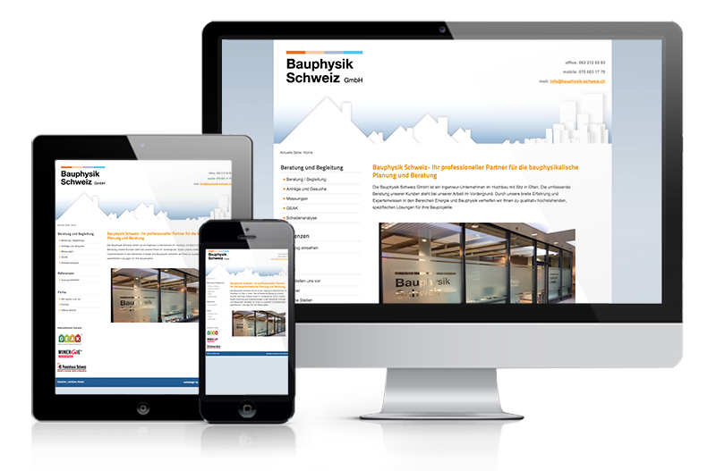 Webdesign Solothurn Referenz Bauphysik Schweiz Olten