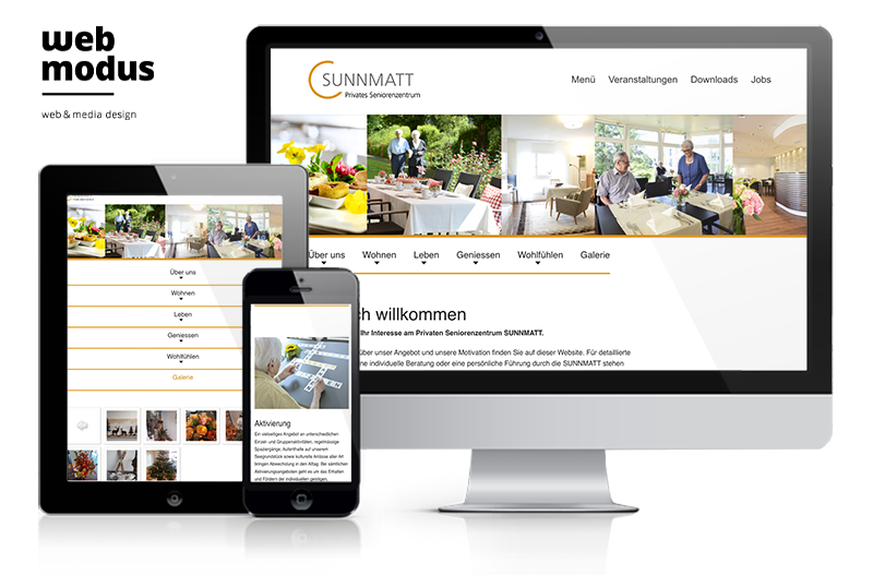 Referenz Webdesign Altersheim Seniorenzentrum Sunnmatt Männedorf Zürich