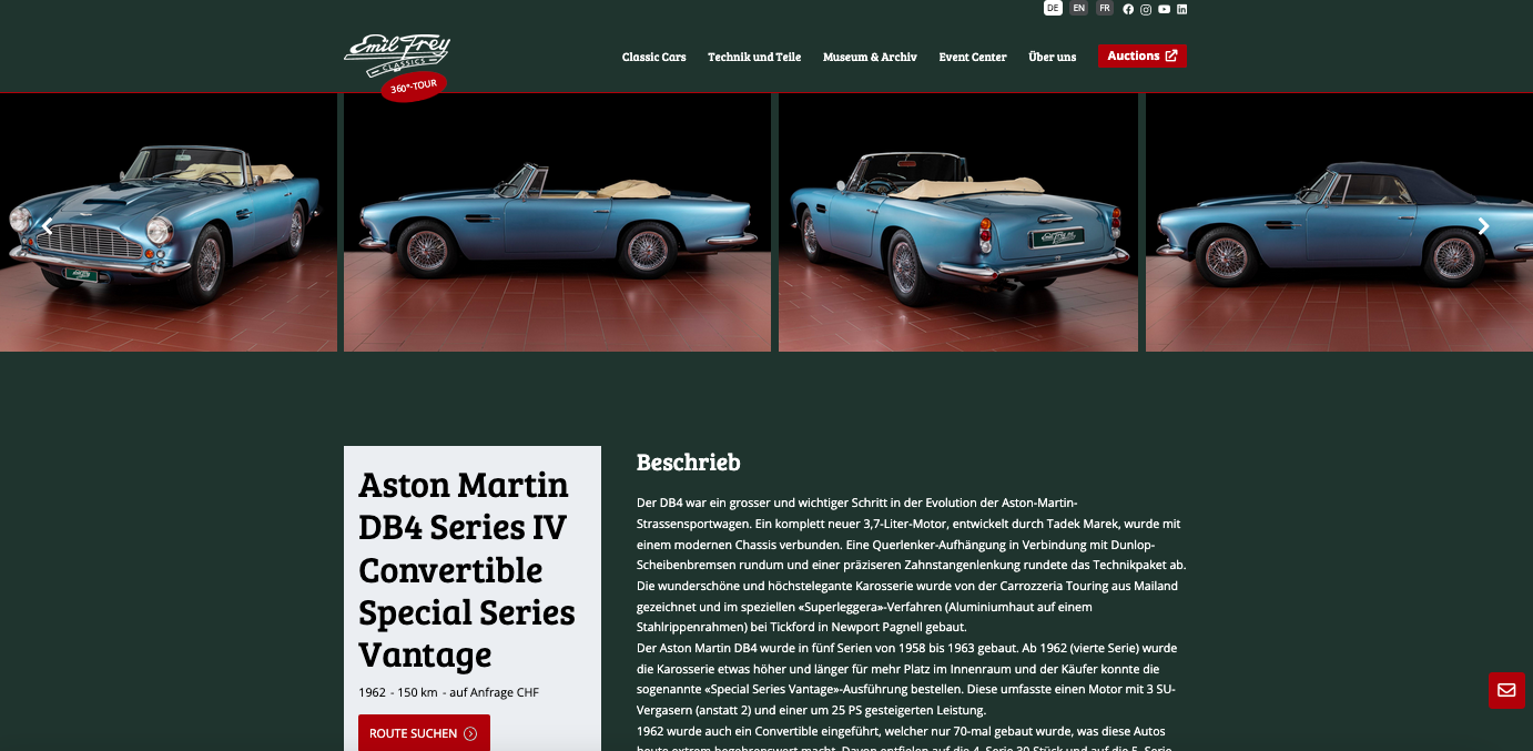 Emilfreyclassics wordpress-website